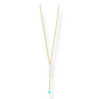 Delicate Opal Lariat 14k gold fill Necklace