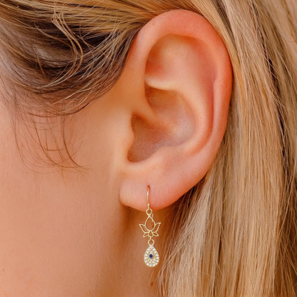 Lotus Light – Delicate Zircon Drop Earrings