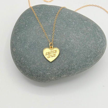 Santa Cruz Heart Gold Charm
