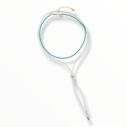 Coastal Western Choker + Bolo Tie Set. Turquoise or Rainbow