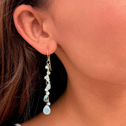 Aqua Gem Flow Earrings
