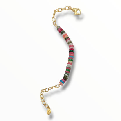 Delicate Gemstone & Gold Chain Bracelets – Mother of Pearl or Mixed Jade