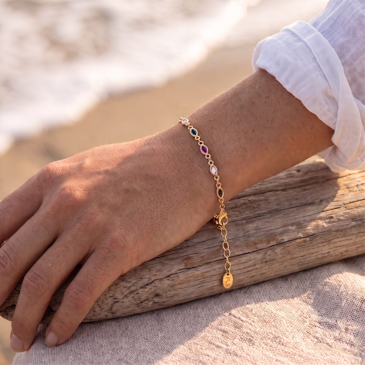Prism Coast – Scattered Rainbow Zircon Necklace & Bracelet | 18K Gold Vermeil