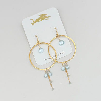 Blue Topaz Delicate Hoops