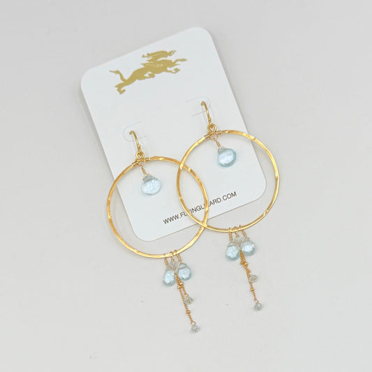 Blue Topaz Delicate Hoops