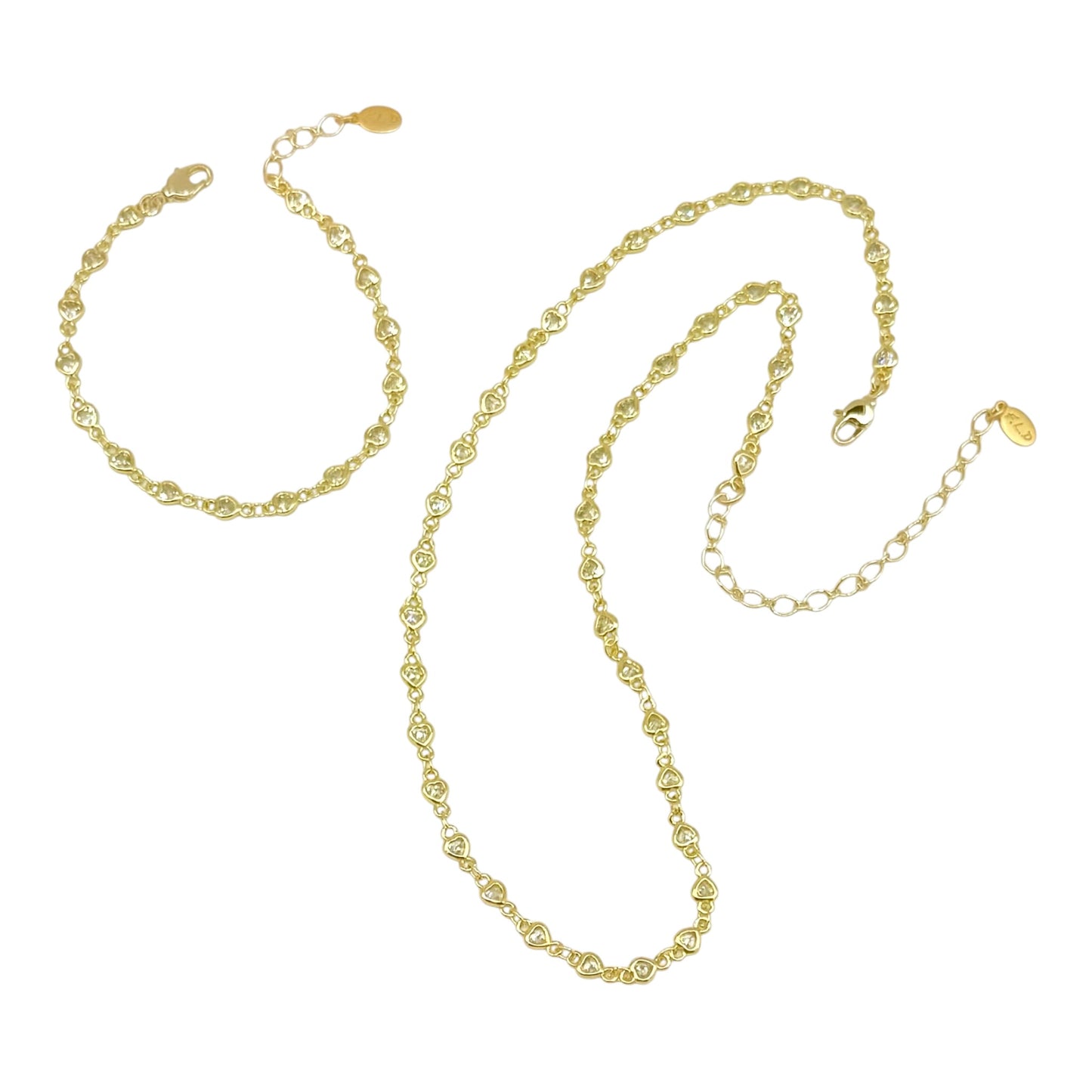 Gold Heart Zircon Necklace