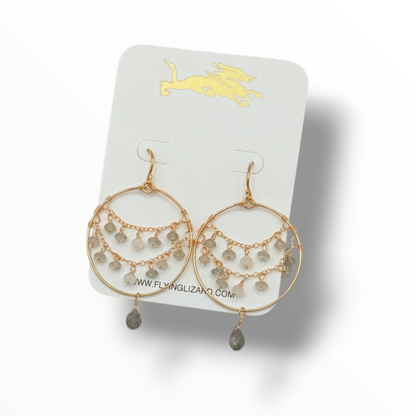 The Avalon Hoops Labradorite & Black Spinel