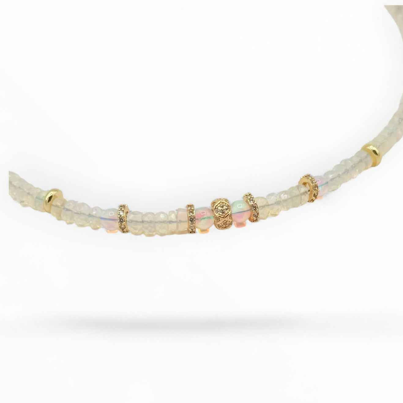 Opal Beaded Necklace with Jelly Opal Accents