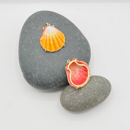 Hawaiian Sunrise Shell Necklace – Natural One-of-a-Kind Prong Set Pendant with 14K Gold-Filled Chain