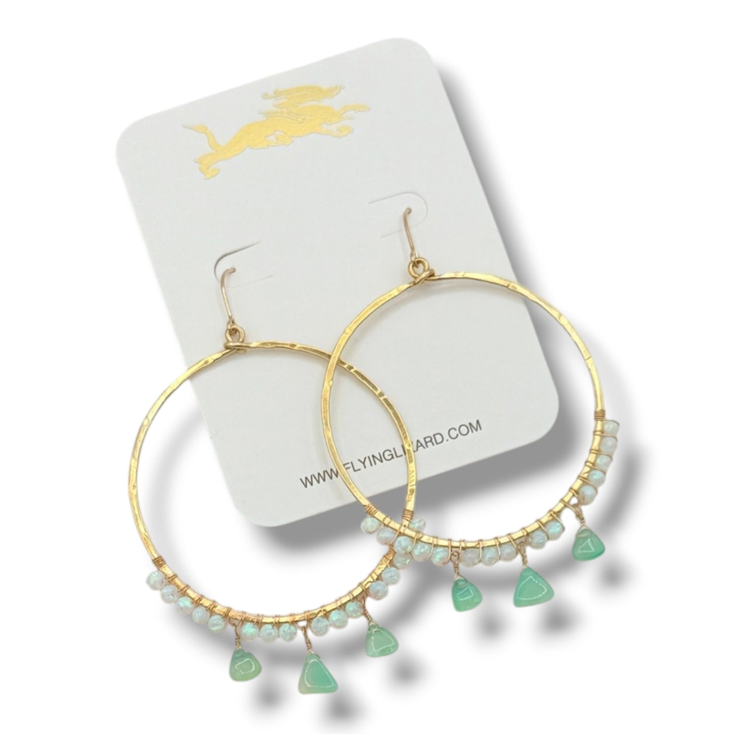 Ornate Opal Hoops