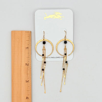 Midnight Muse Black Spinel Boho Chic Hoops -Two Styles