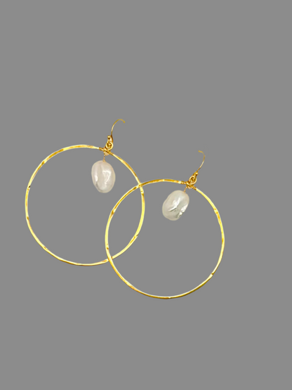 Pleasure Point Pearl Hoops