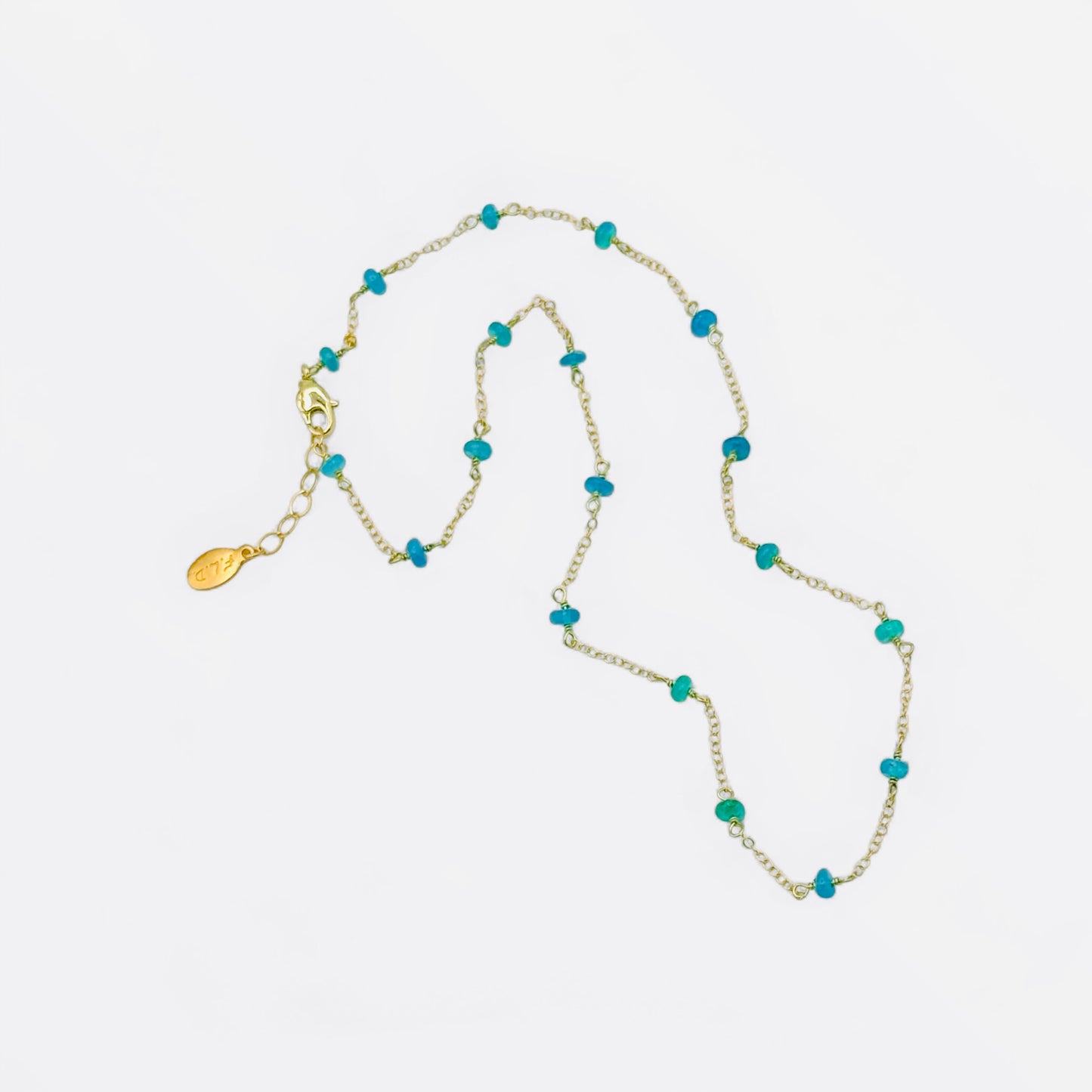 Teal Opal Chain Necklace