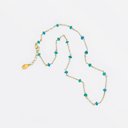 Teal Opal Chain Necklace