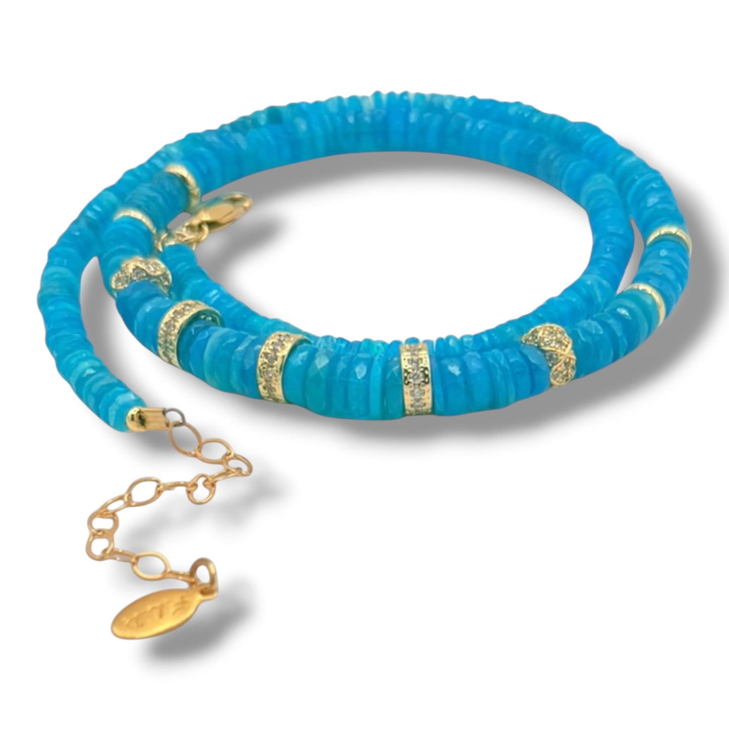 Blue Opal Heshe Cut Necklace