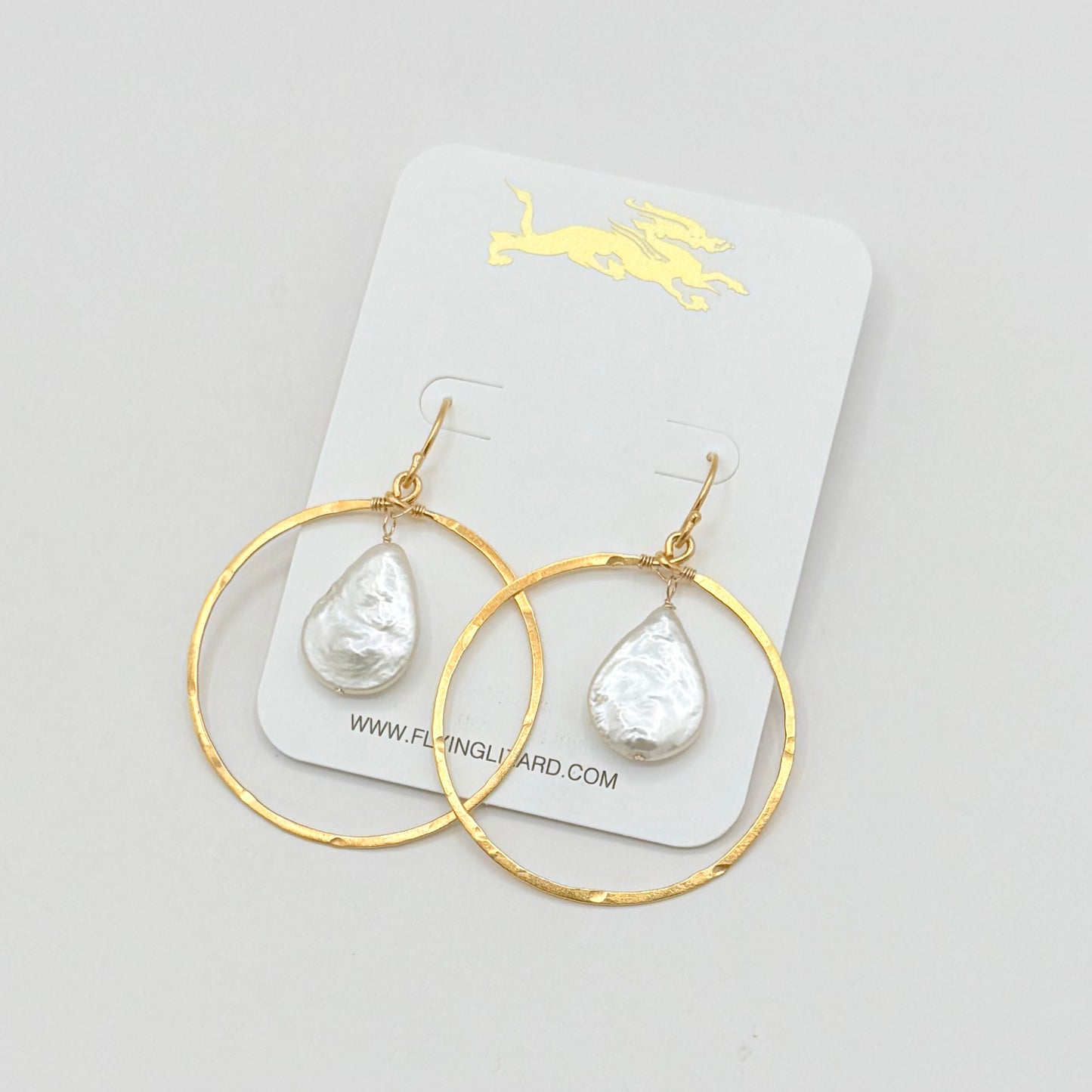 Encased Pearl & Gem Drop Hoops