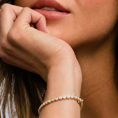White Opal Tennis Bracelet