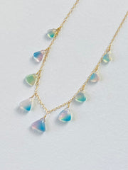 Nine Drop Opal Triangle Necklace