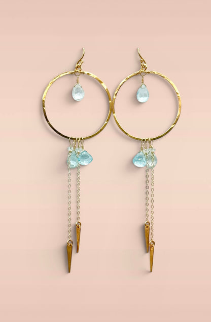 Topaz Blue Hoops