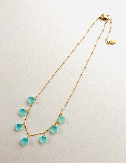 Aqua Chalcedony Necklace