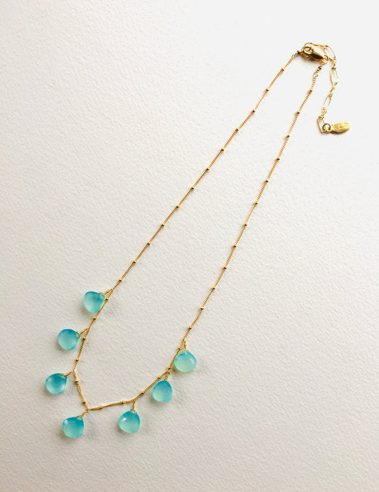 Aqua Chalcedony Necklace