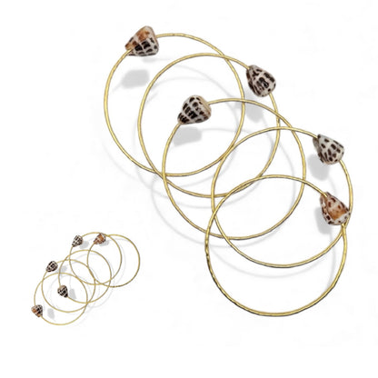 Spinner Cone Shell Bangle | Hebrew Cone Shell Textured Bracelet