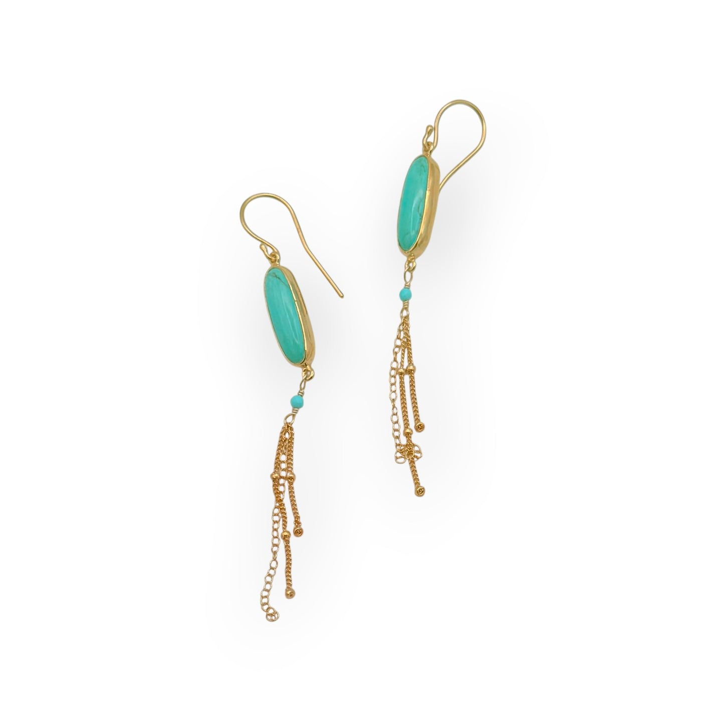 Turquoise Tide Chain Earrings