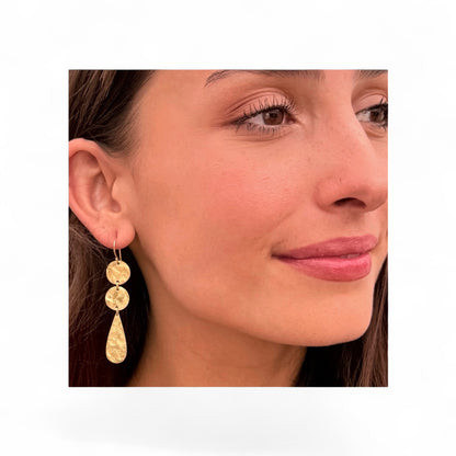 Sunlit Hammered Gold Earrings