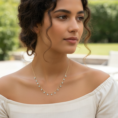 Multi Opal Drop Necklace