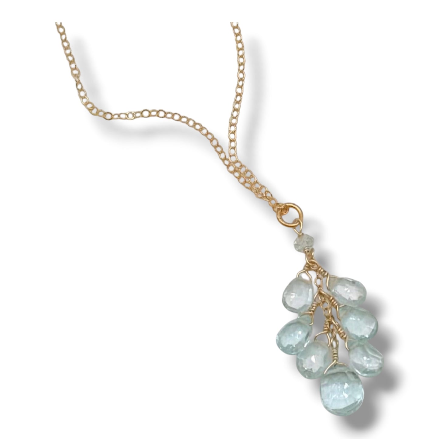 Blue Topaz Cluster Necklace