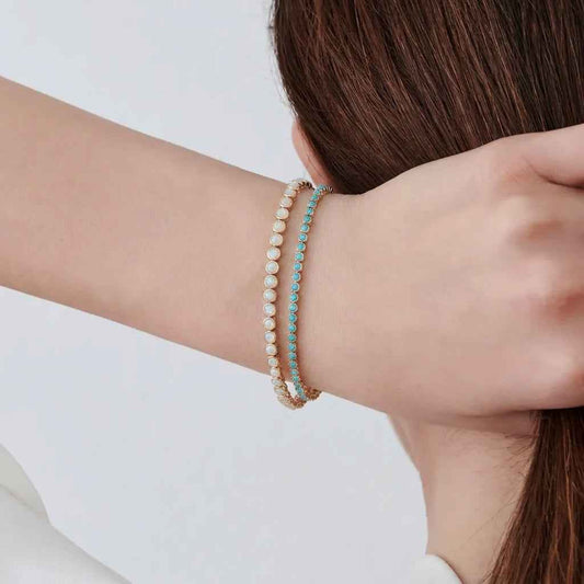 White Opal Tennis Bracelet