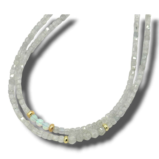 Natural Gray Zircon Adjustable Choker Necklace