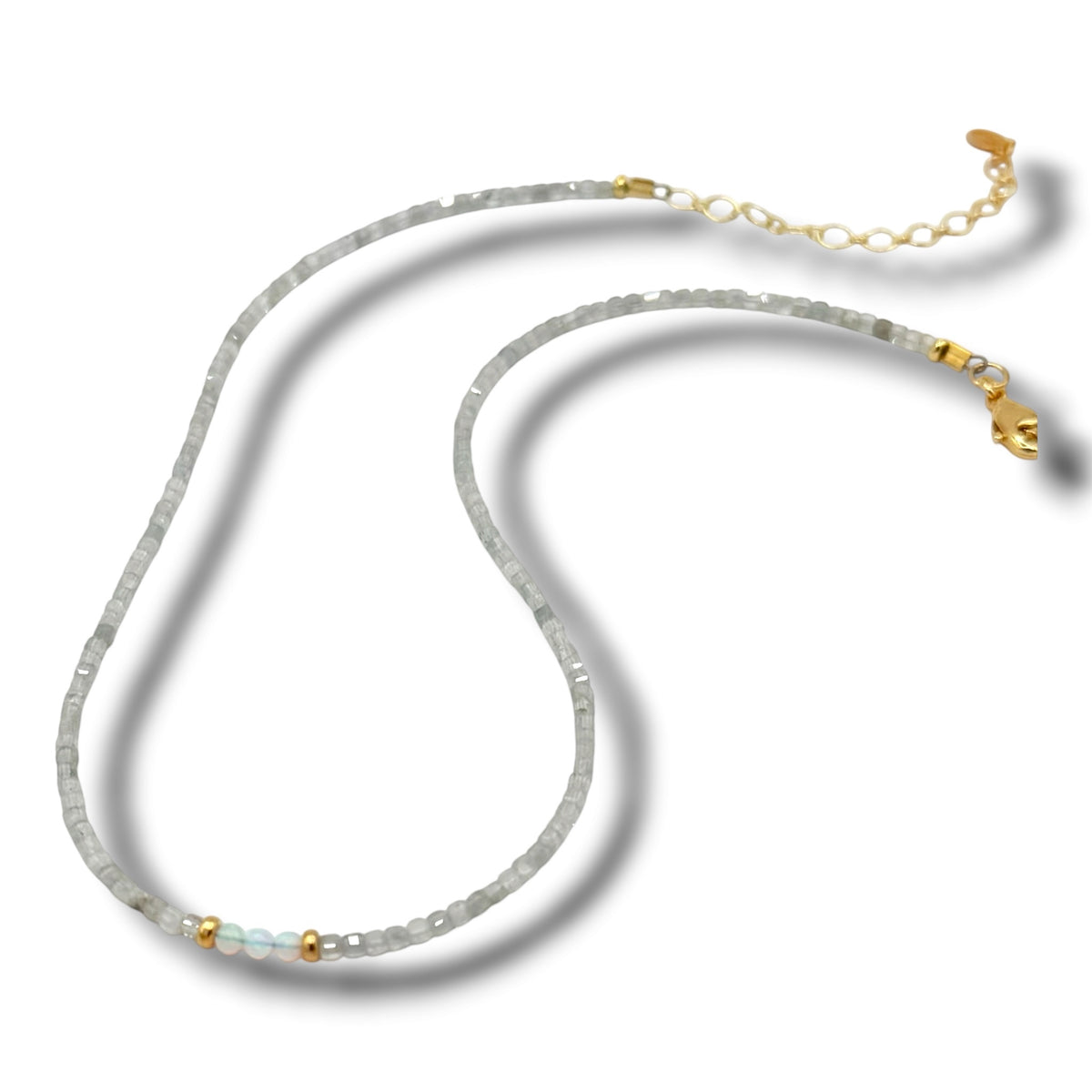 Natural Gray Zircon Adjustable Choker Necklace