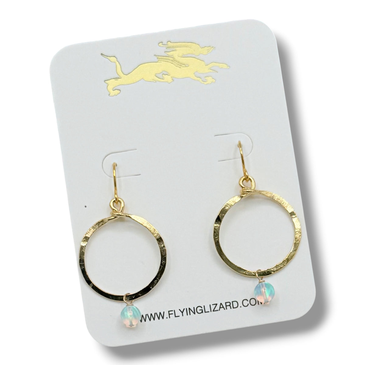 Jelly Opal Drop Hoops – 18K Gold Vermeil