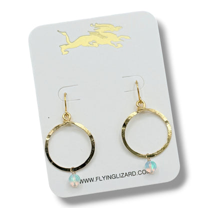 Jelly Opal Drop Hoops – 18K Gold Vermeil