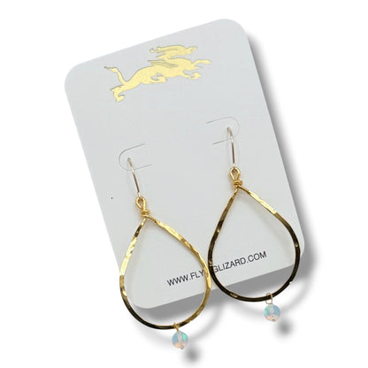 Jelly Opal Drop Hoops – 18K Gold Vermeil