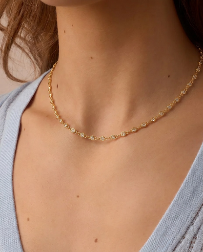 Zircon Diamond Gold Necklaces.