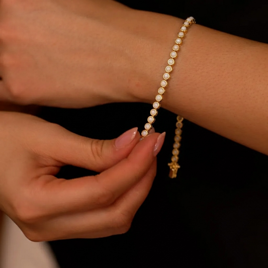 White Opal Tennis Bracelet