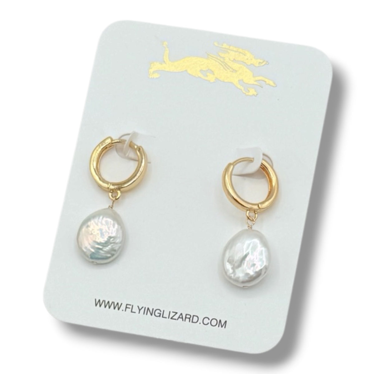 Freshwater Pearl Nugget Gold Earrings