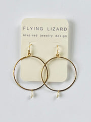 Feather Light Pearl Hoops