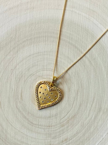 Rose Cut Diamond Heart Necklace
