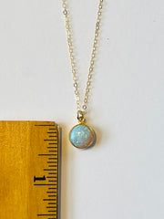 Round Opal Bezel Set Necklace