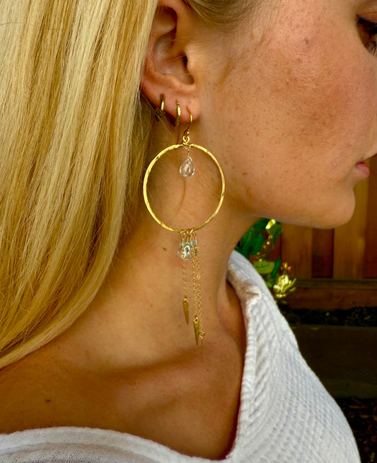 Blue Topaz Hoops