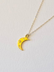 Baby Gold Crescent Moon  Necklace