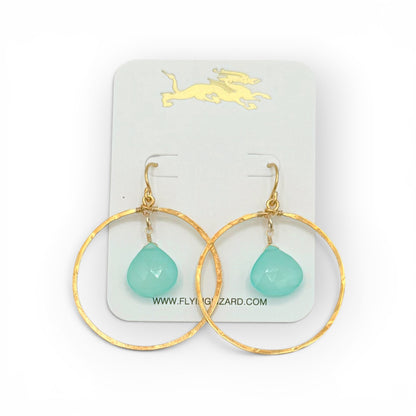 Encased Pearl & Gem Drop Hoops