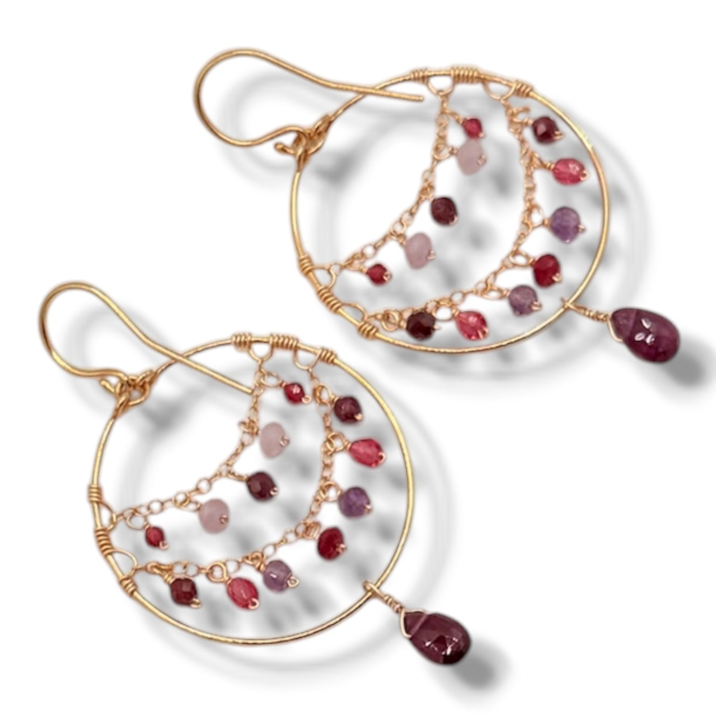 Ombre Gem Draped Hoops
