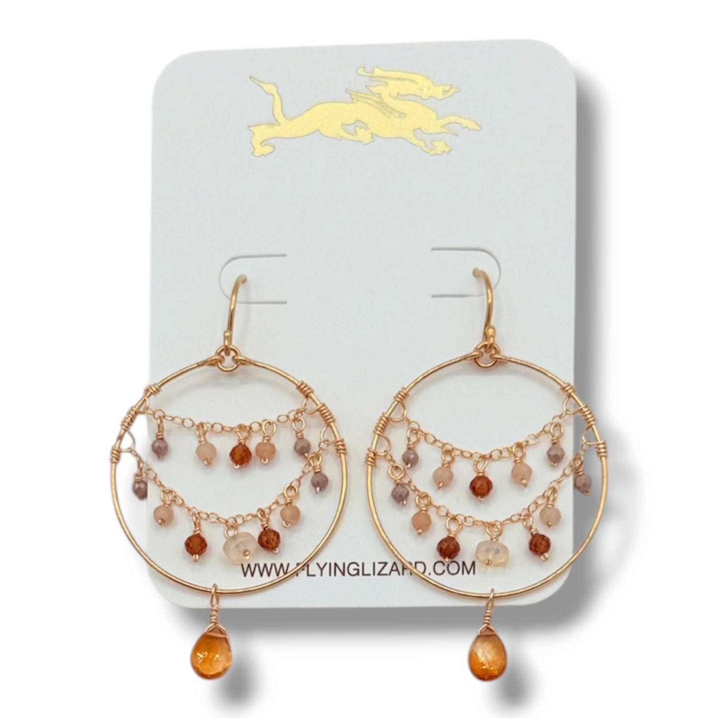 Ombre Gem Draped Hoops