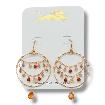 Ombre Gem Draped Hoops