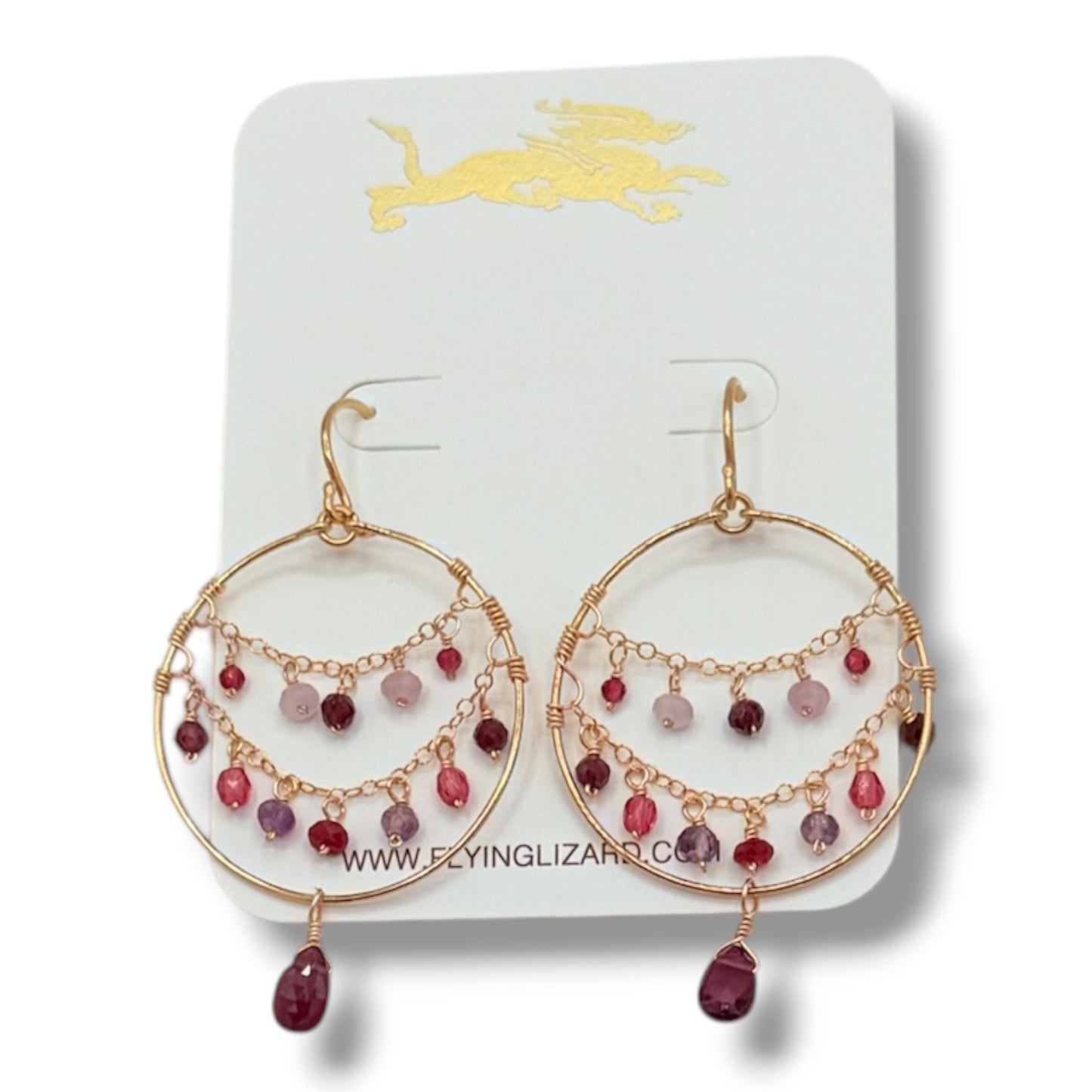 Ombre Gem Draped Hoops