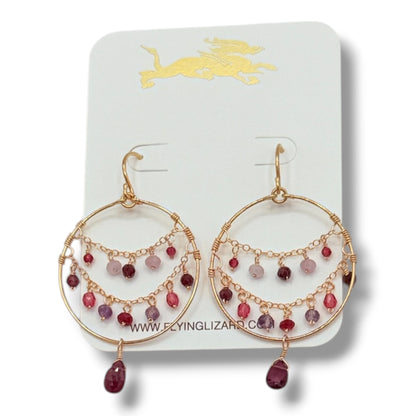Ombre Gem Draped Hoops